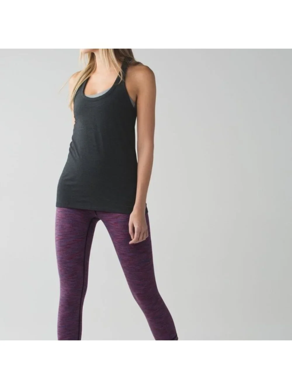 Lululemon Wunder Under Crop II (Roll Down)Diamond Jacquard Space Dye Naval Blu
